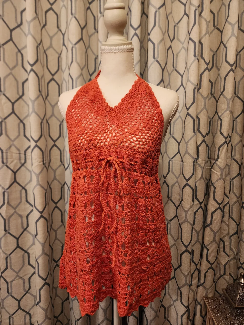 Free People Bayside Crochet Halter Top Large